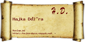 Hajka Dóra névjegykártya